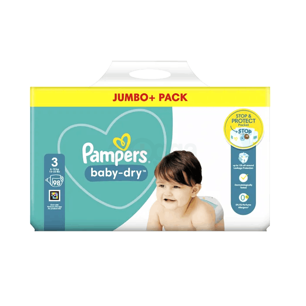 Pampers Baby Dry Pants Size 3 Jumbo+ Pack - 98 pcs (6-10kg)  