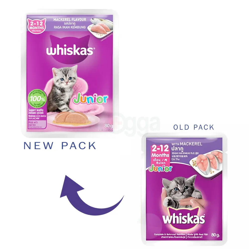Whiskas Kitten Pouch Junior (2-12 months) - Mackerel  
