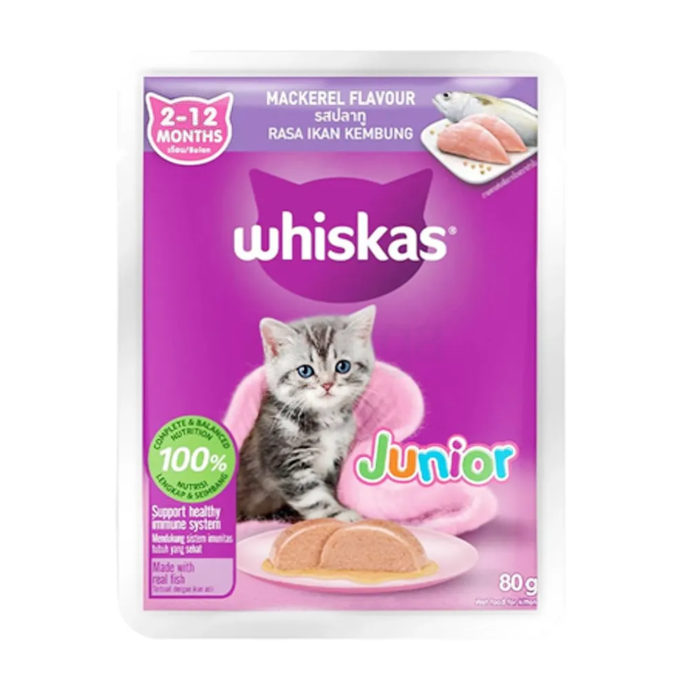 Whiskas Kitten Pouch Junior (2-12 months) - Mackerel  