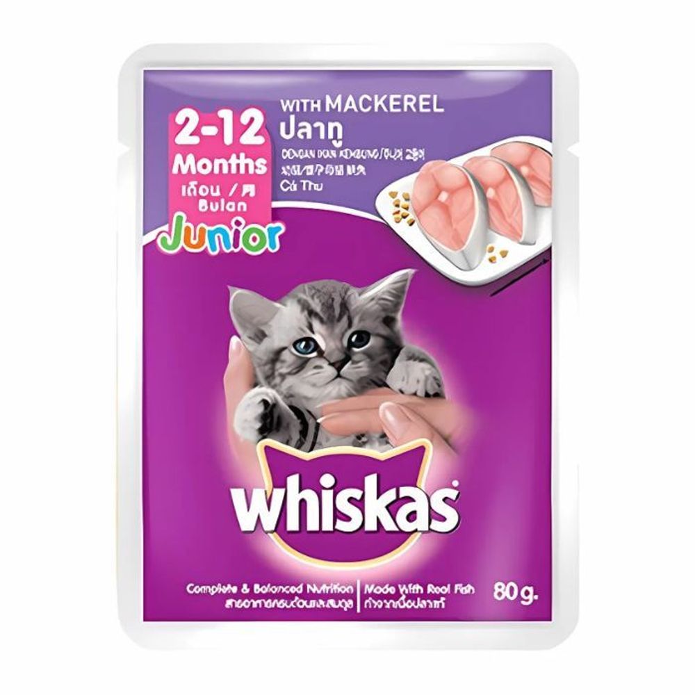 Whiskas Kitten Pouch Junior (2-12 months) - Mackerel  
