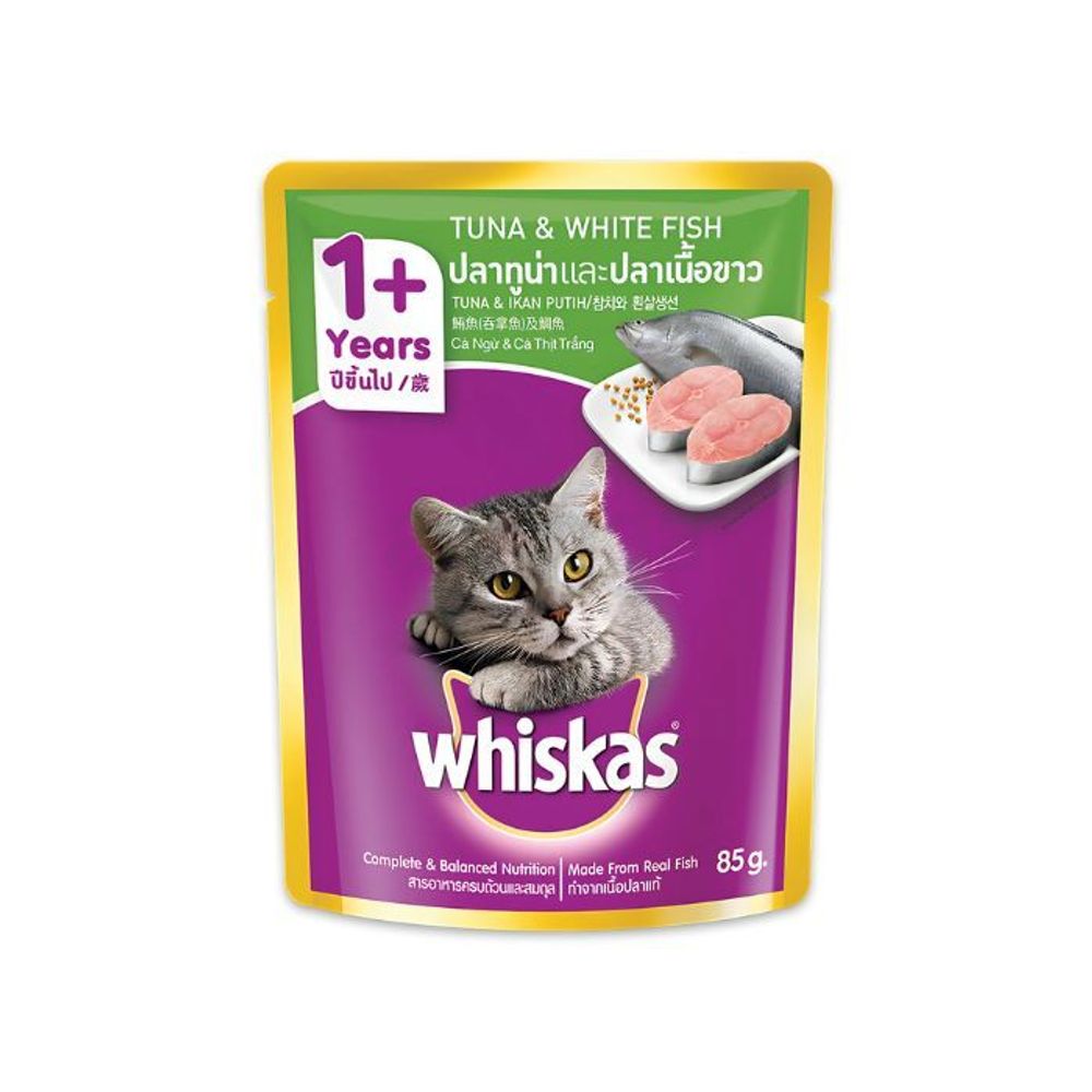 Whiskas Cat Pouch Tuna and White fish 80gm  