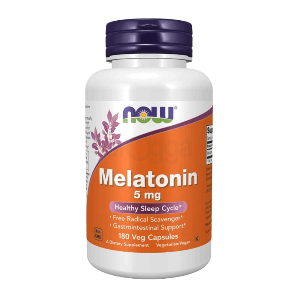 NOW Foods Supplements, Melatonin 5 mg, , Healthy Sleep 180 Count  