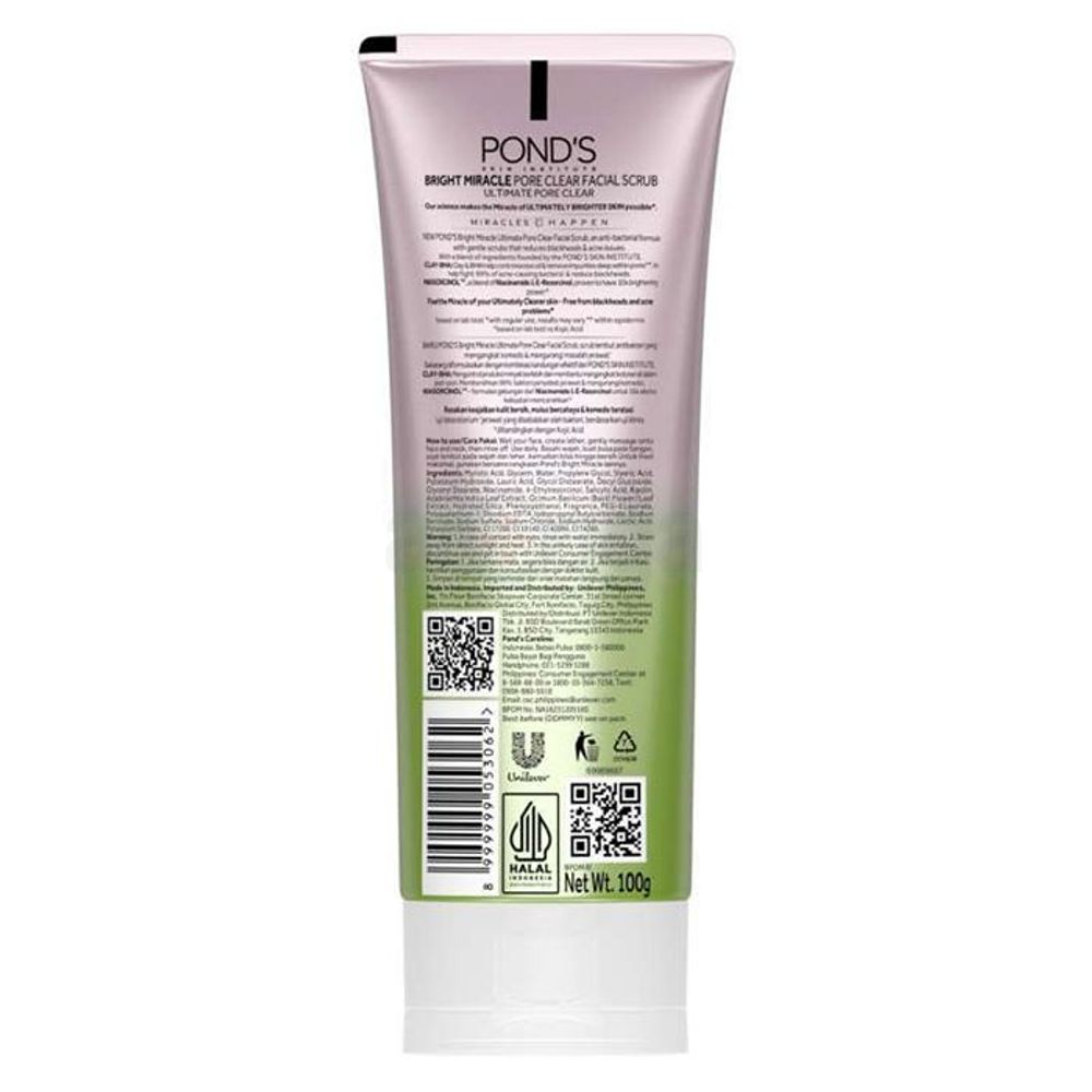 Pond's Bright Miracle Ultimate Pore Clear Clay-BHA Facial Scrub  