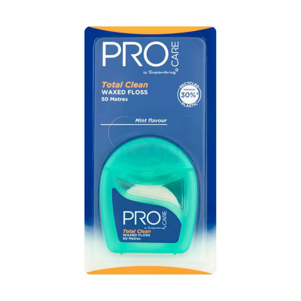 Procare Total Clean Waxed Floss Mint Flavour - 50 Metres  