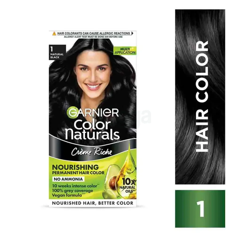 Garnier Color Naturals Creme Riche Hair Color (35ml+30g) - Shade 1 Natural Black  