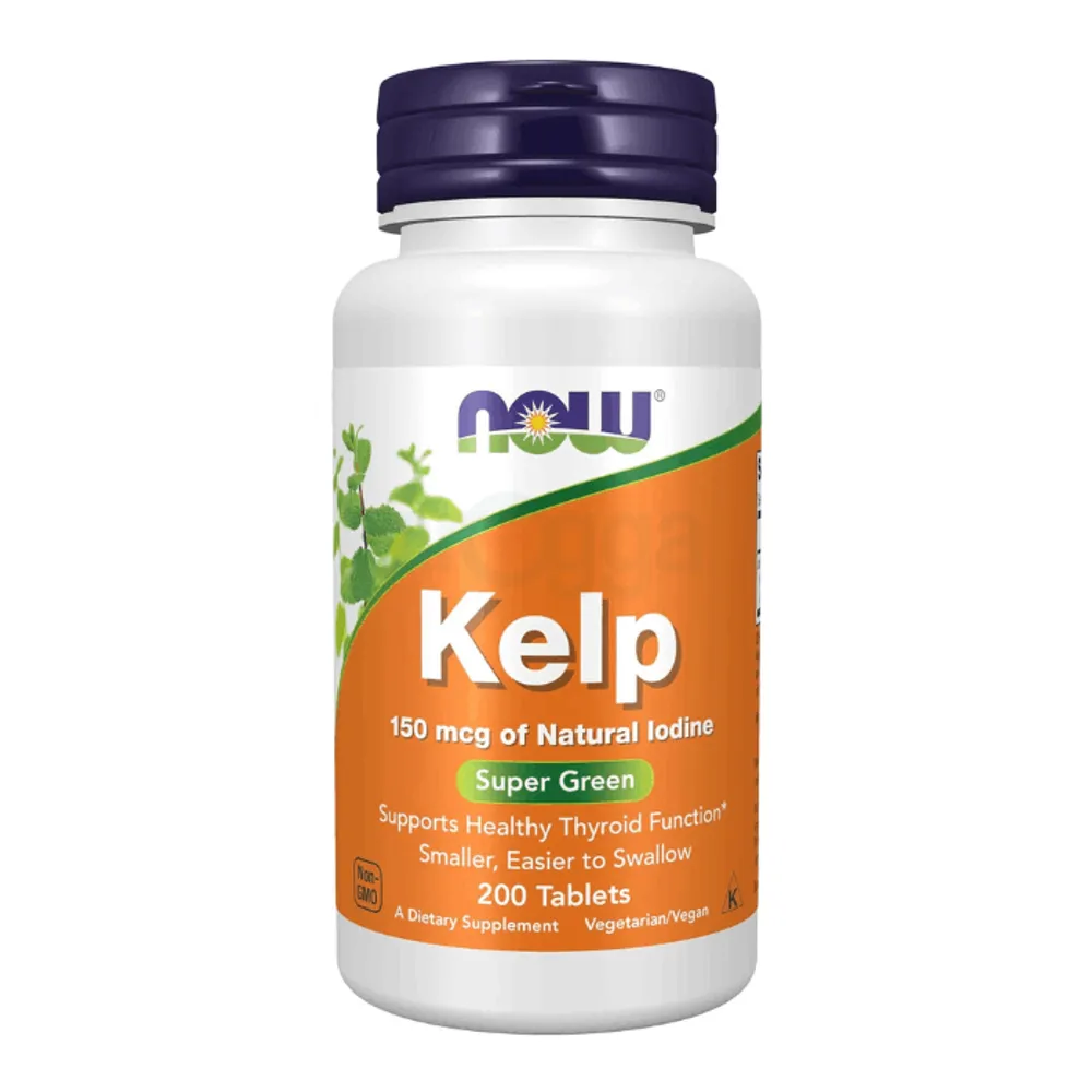 NOW Foods Supplements, Kelp 150 mcg of Natural Iodine, Super Green, 200 Tablets  