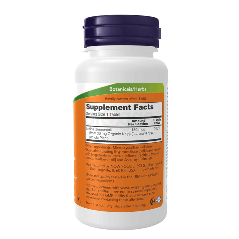 NOW Foods Supplements, Kelp 150 mcg of Natural Iodine, Super Green, 200 Tablets  