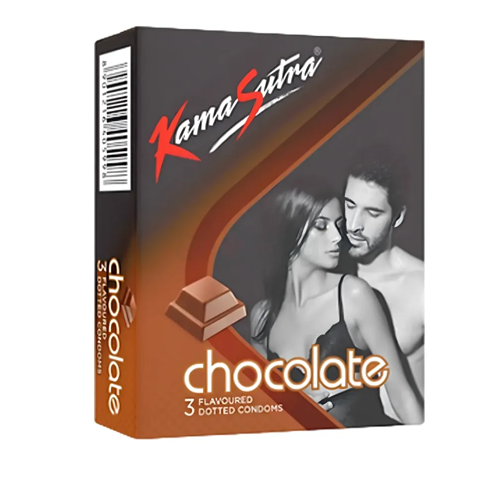 KamaSutra Chocolate Flavoured Dotted Condom 3's Pack (Made in India)  