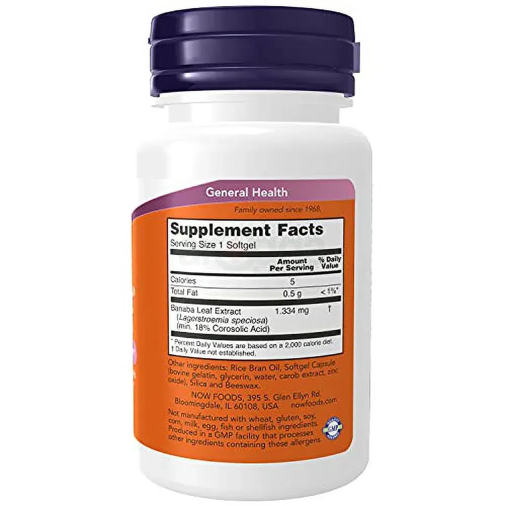 NOW Supplements, GlucoFitÂ® with 18% Corosolic Acid, Supports Glucose Metabolism*, 60 Softgels  