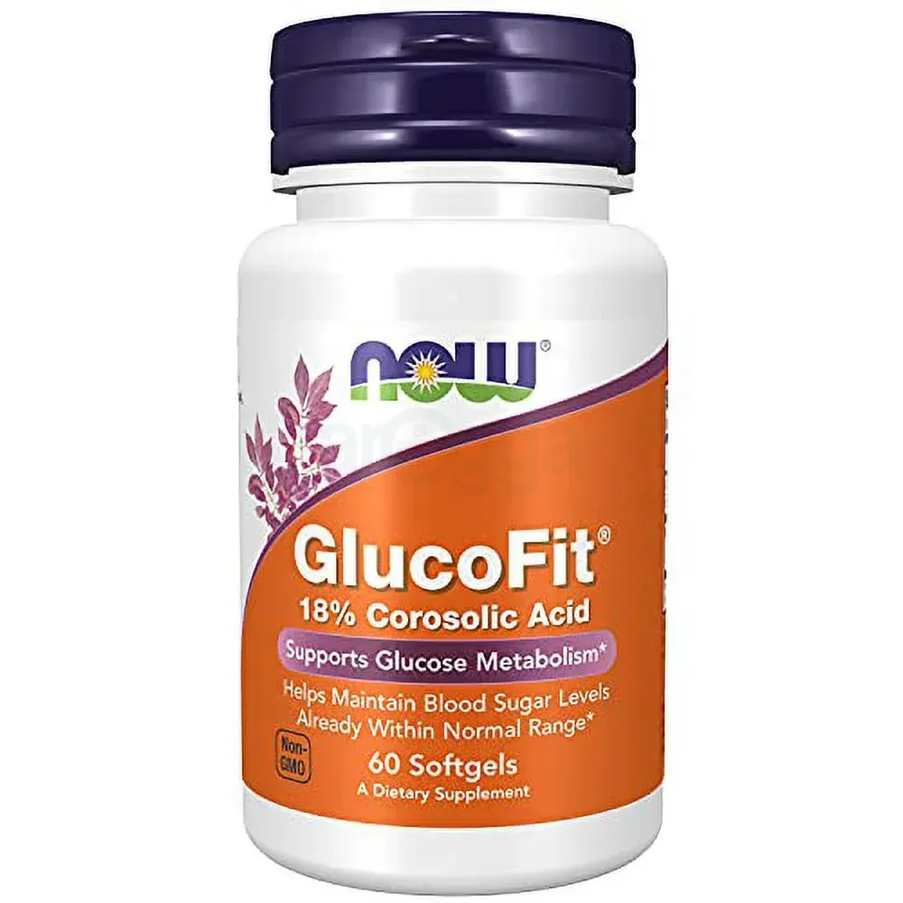 NOW Supplements, GlucoFitÂ® with 18% Corosolic Acid, Supports Glucose Metabolism*, 60 Softgels  