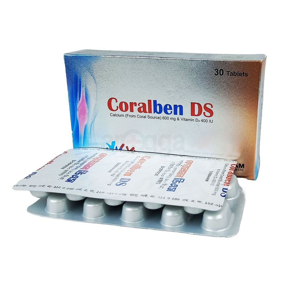 Coralben DS 600mg+400IU tablet