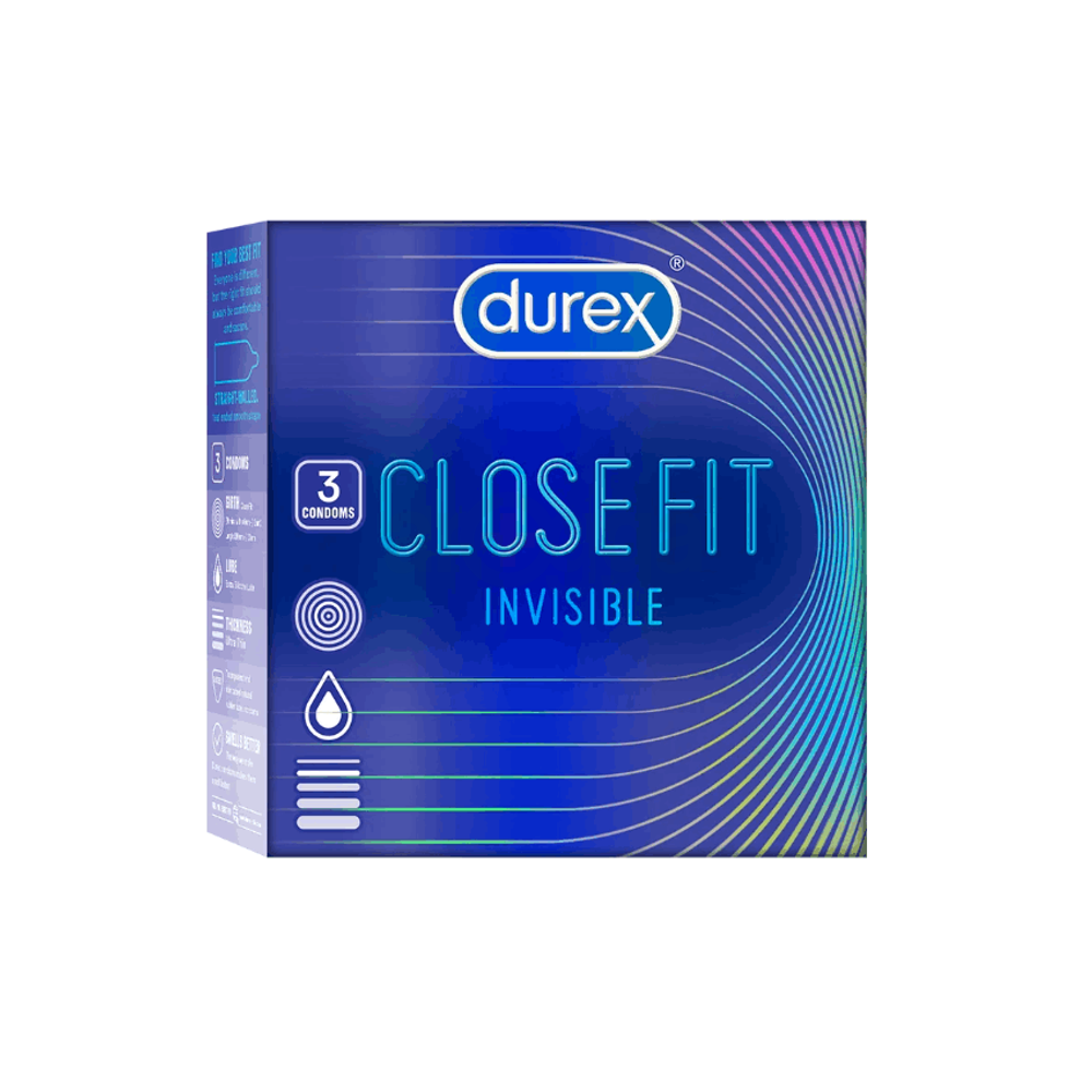 Durex Close Fit Invisible 49mm Small Better Fit Ultra Thin Condom - 3Pcs Pack  