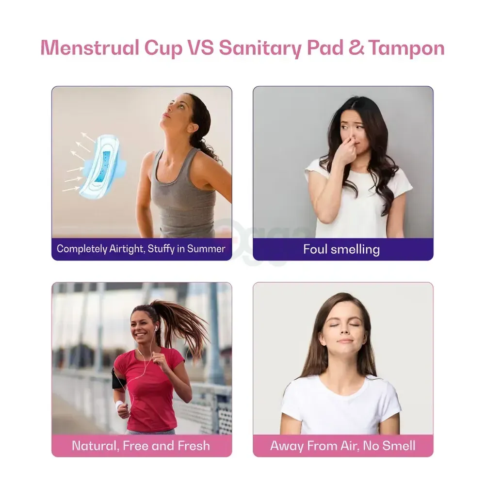 Floren Menstrual Cup Reusable For Women With Pouch Hygiene During Period (Large Size)   