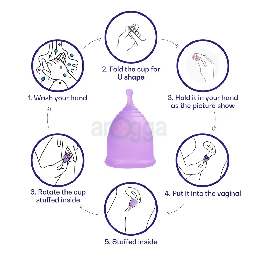 Floren Menstrual Cup Reusable For Women With Pouch Hygiene During Period (Large Size)   