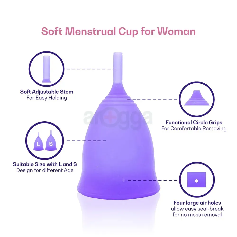 Floren Menstrual Cup Reusable For Women With Pouch Hygiene During Period (Large Size)   