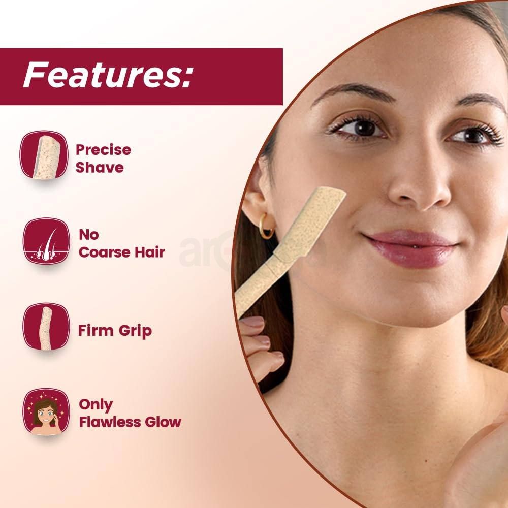 Floren Face Razor for Forehead Hair, Upper Lips, Chin & Sideburns  