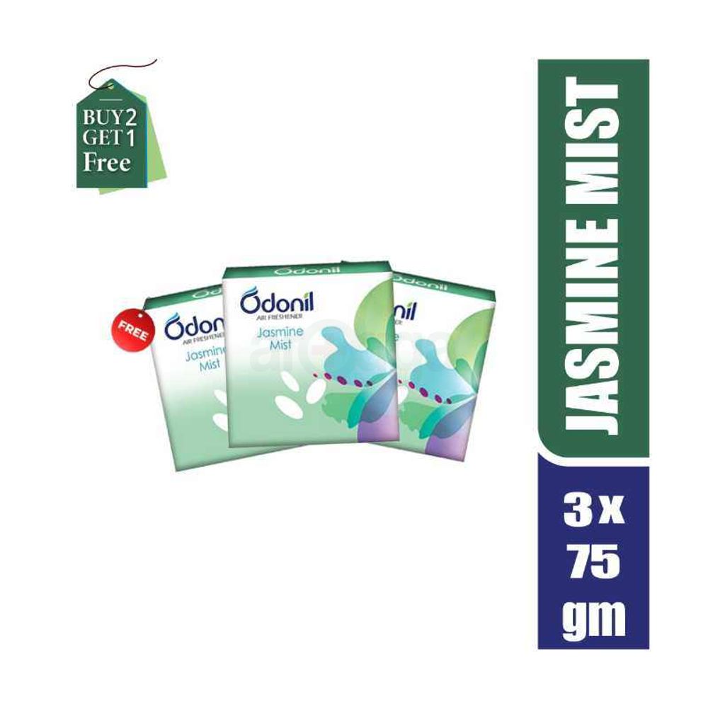 Odonil Air Freshner Block - Jasmine Mist 75gm (Buy 2 Get 1 Free)  