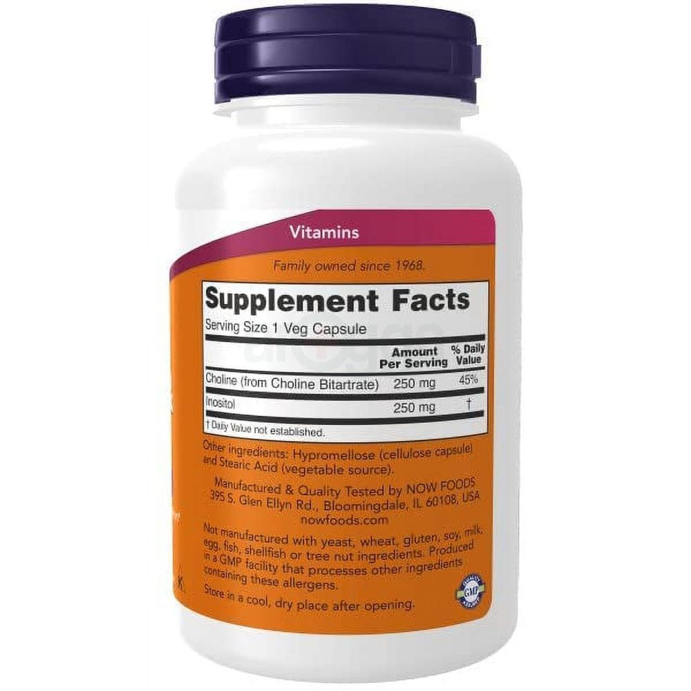 Now Foods Choline & Inositol 500 Mg - 100 Caps  