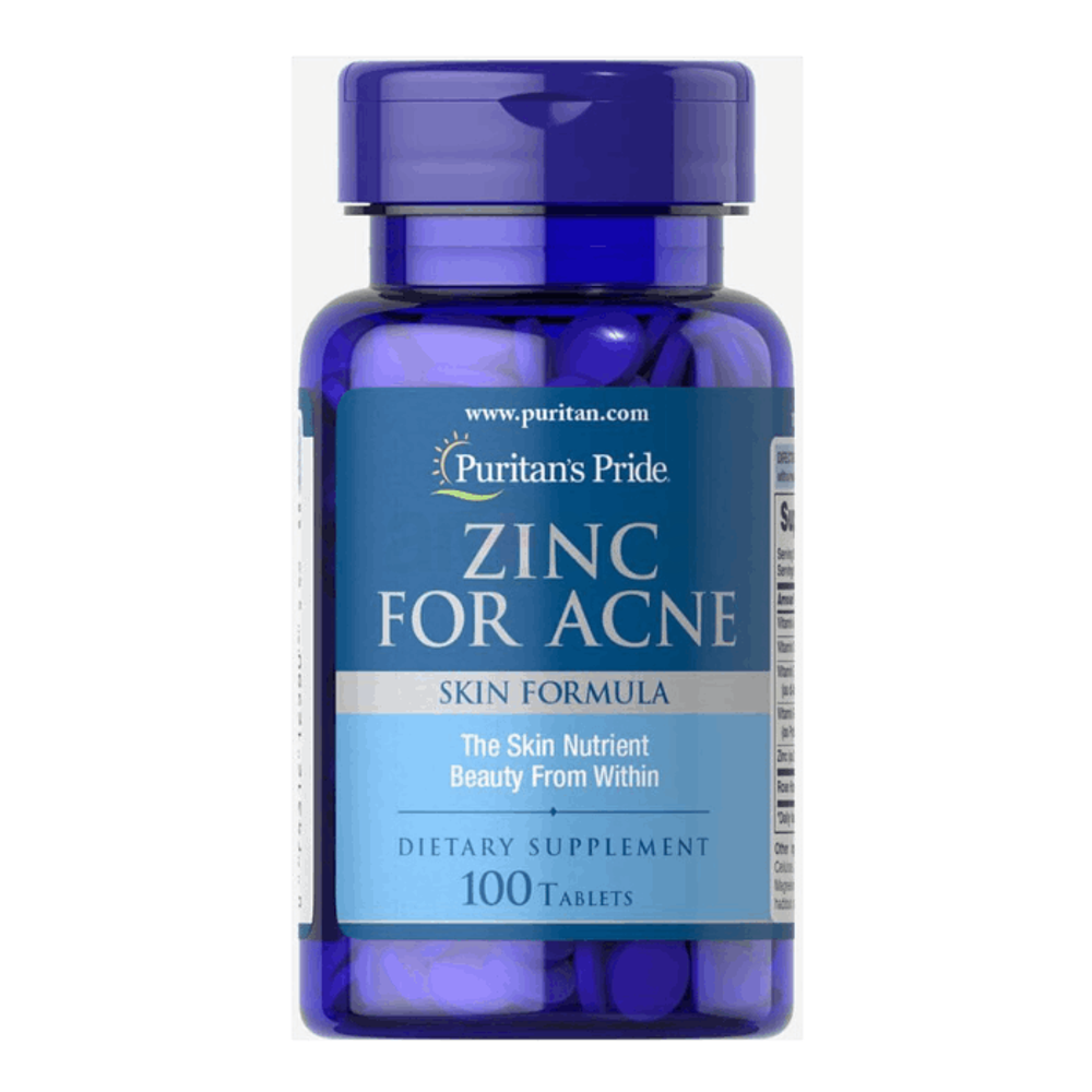 Puritan's Pride Zinc for Acne a Mineral for Immune Sytem Health 100 Tablets  