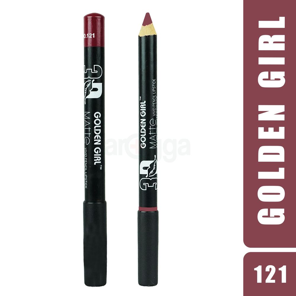 Golden Girl Matte Vivid Pencil Lipstick 24 Hours Waterproof (121)  