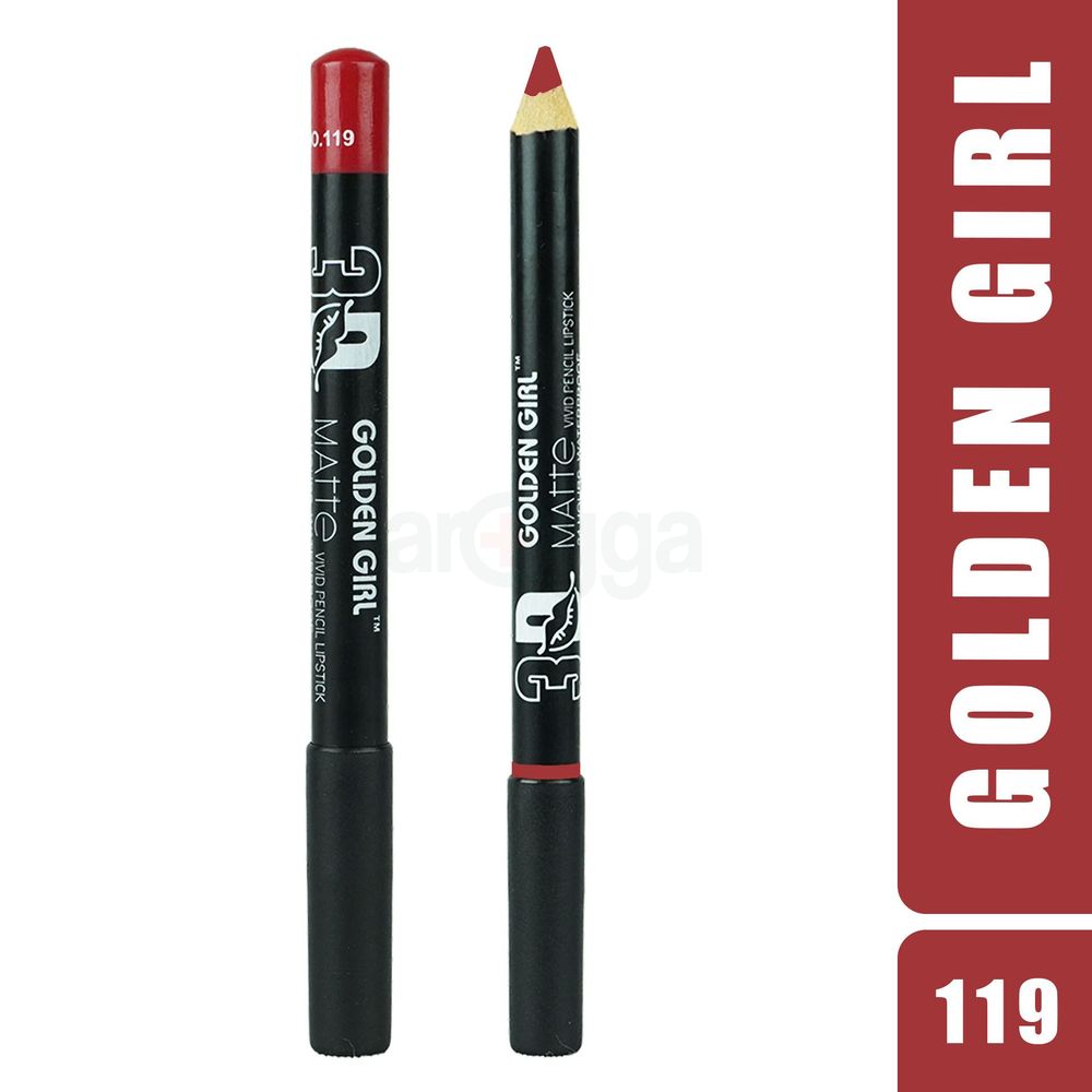 Golden Girl Matte Vivid Pencil Lipstick 24 Hours Waterproof (119)  