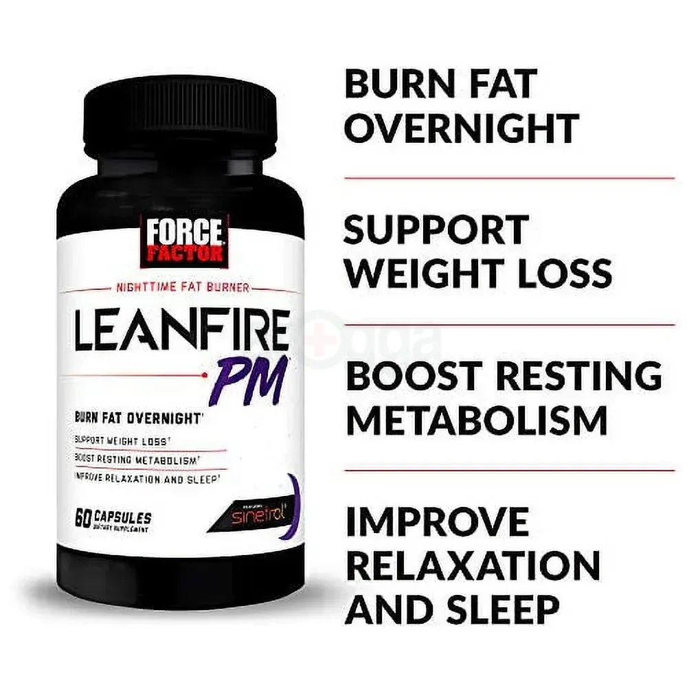 Force Factor Store LeanFire PM Weight Loss Pills for Women and Men, Fat Burner and Overnight Weight Loss Pills to Burn Fat, Boost Metabolism 60 Cap  