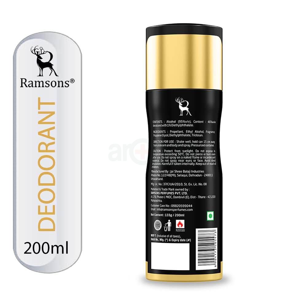 Ramsons Black Thunder Deodorant Body Spray for Men and Women  