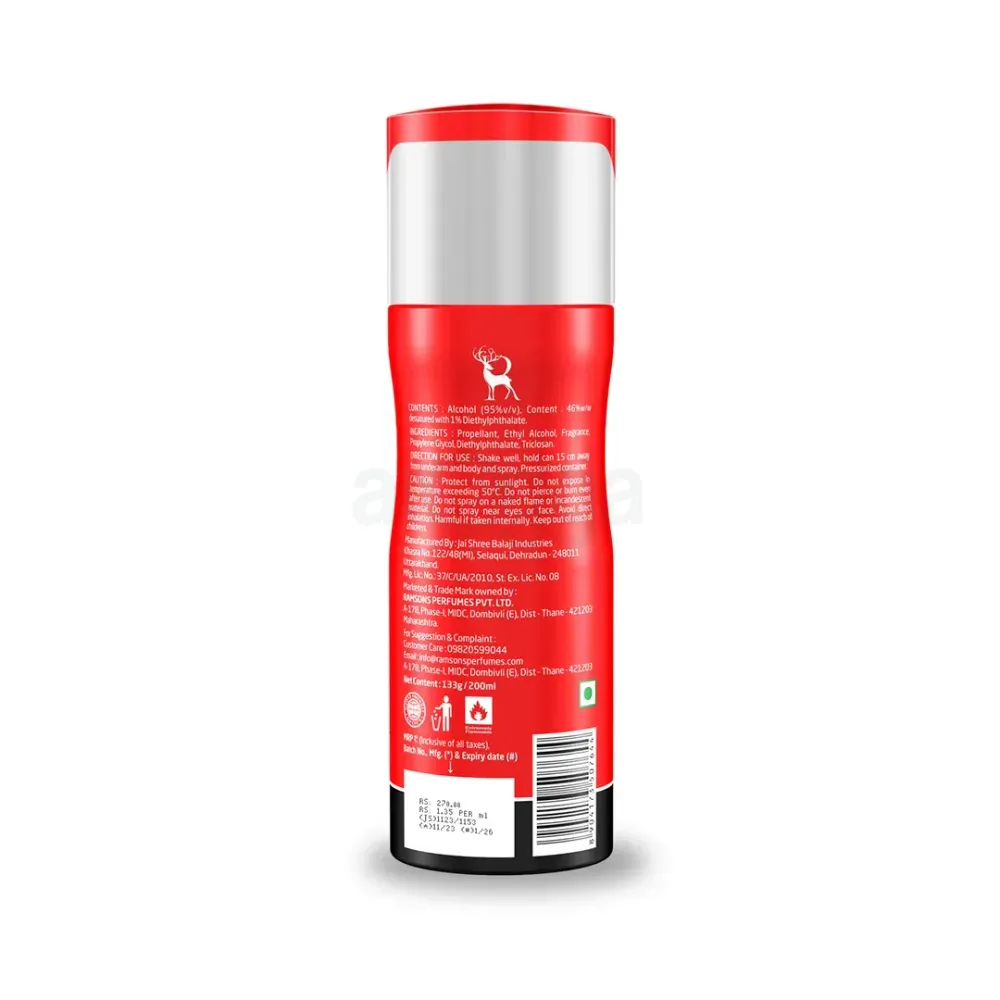 Ramsons Red ZX Perfume for Ever Deodorant Body Spray for Men & Women  