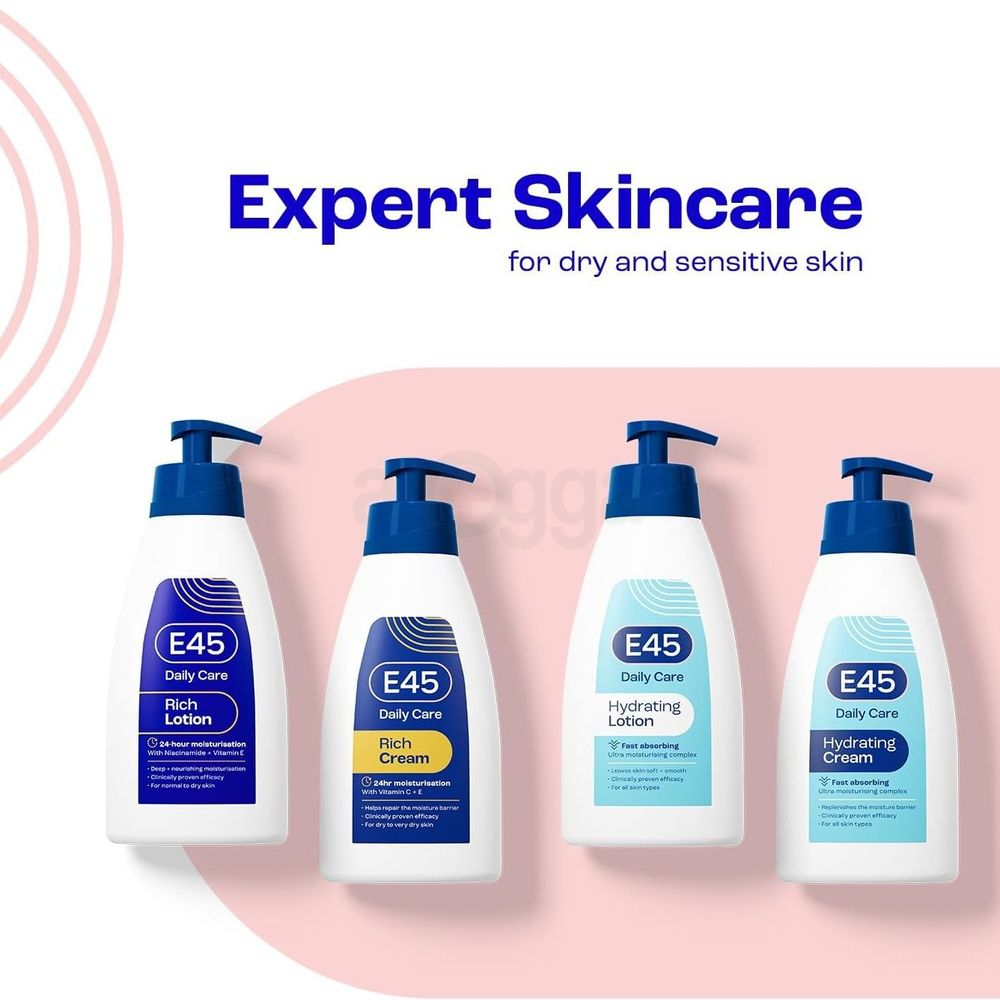 E45 Daily Care Rich Cream 24H Lotion for Dry to Very Dry Skin  