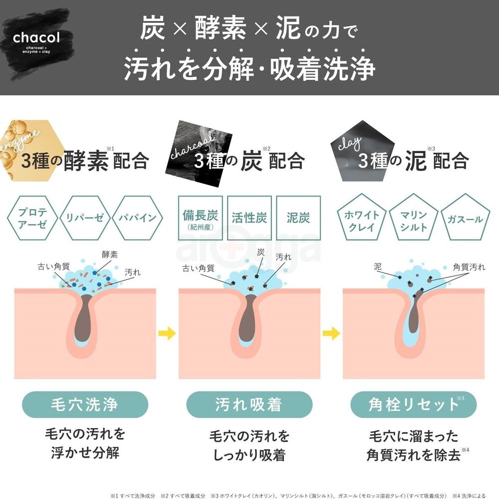 Kumano Cosme Chacol Charcoal Enzyme Clay Facial Foam  