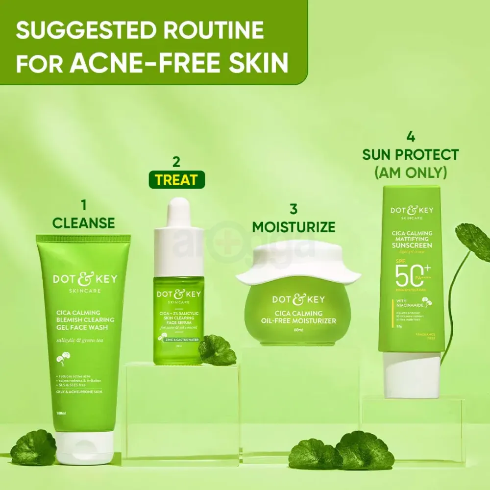 Dot and Key Cica + 2% Salicylic Acne and Oil Control Skin Clearing Face Serum with Zinc and Cactus Water  