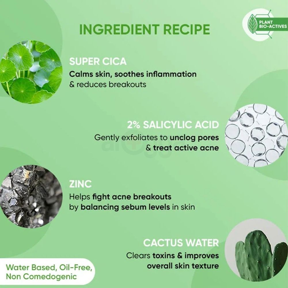 Dot and Key Cica + 2% Salicylic Acne and Oil Control Skin Clearing Face Serum with Zinc and Cactus Water  