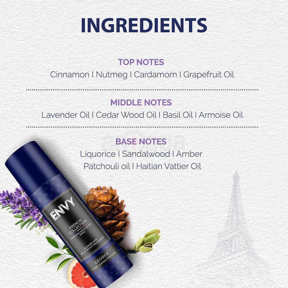 Envy French Collection George Deodorant Body Spray for Men  
