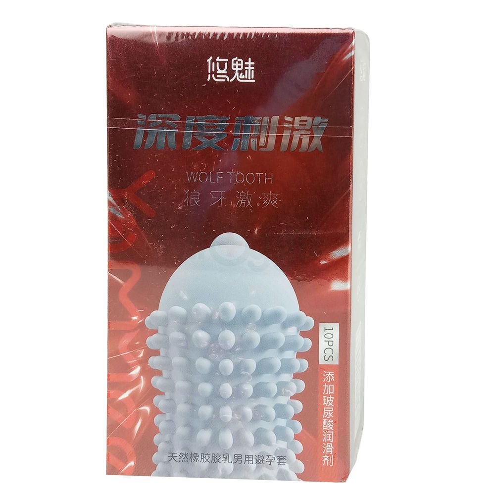 Yommee Deep Stimulation Wolf Tooth Refreshing Condom 10pcs  