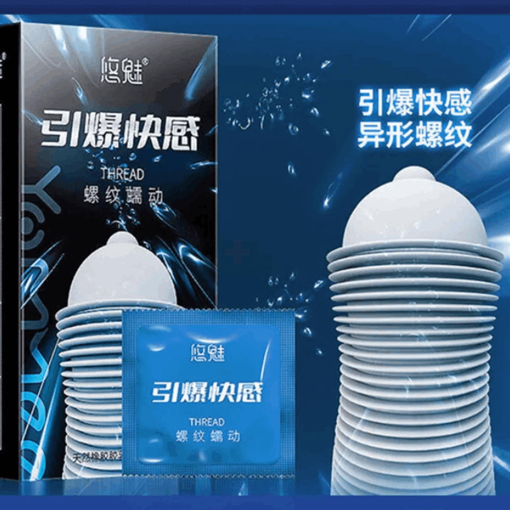 Yommee Explosive Pleasure Thread Creep Condom 10pcs  