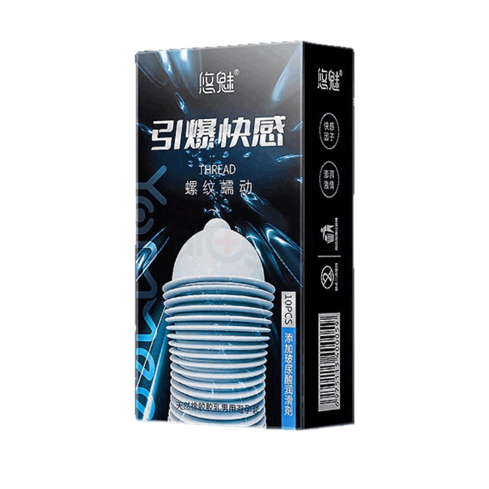 Yommee Explosive Pleasure Thread Creep Condom 10pcs  
