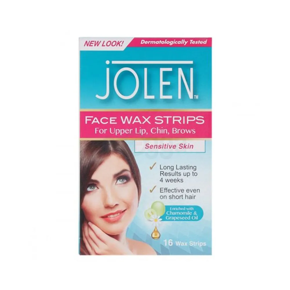 Jolen Face Wax Strips Sensitive Skin 16 Strips  