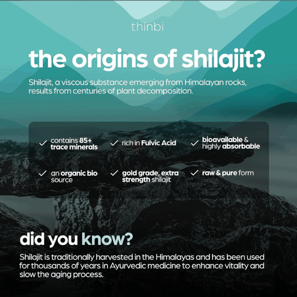 Thinbi Shilajit Resin 4oz Extra Strength – Pure Himalayan Shilajit for Men & Women 75%+ Fulvic Acid & 85+ Trace Minerals for Energy   