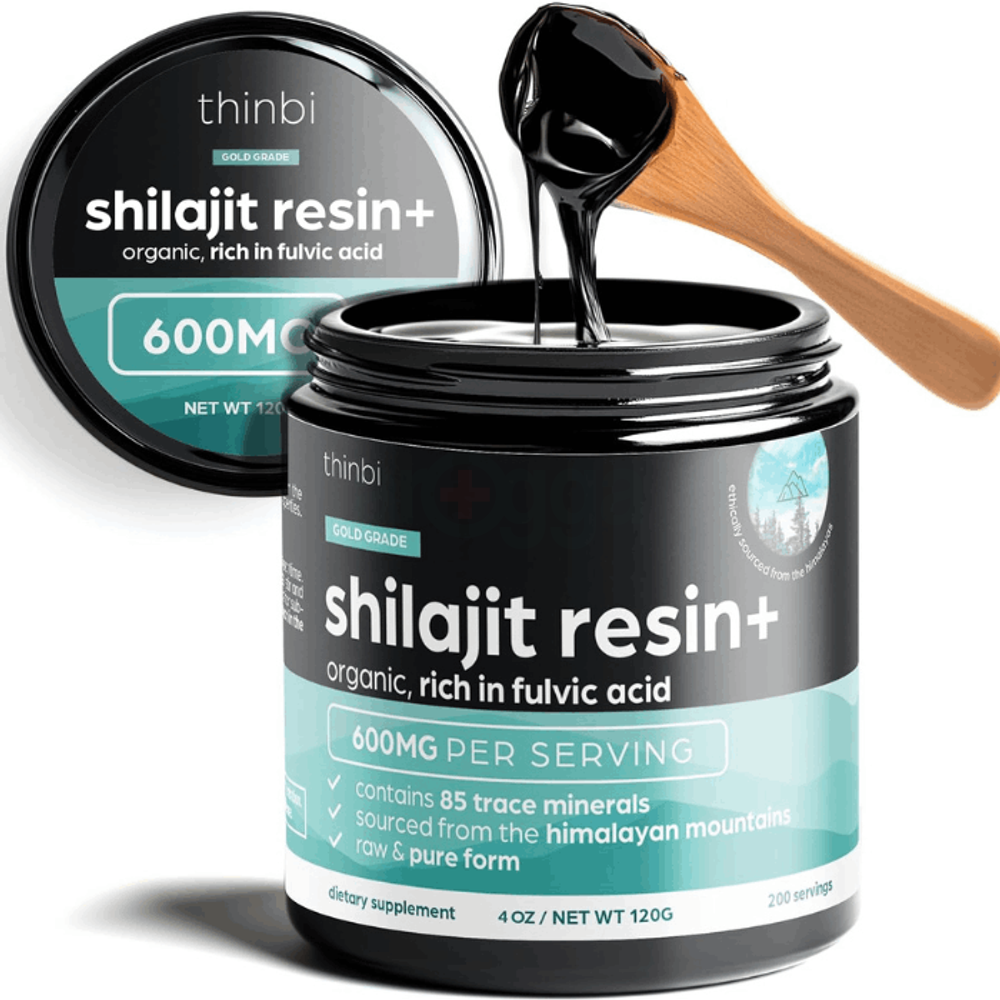 Thinbi Shilajit Resin 4oz Extra Strength – Pure Himalayan Shilajit for Men & Women 75%+ Fulvic Acid & 85+ Trace Minerals for Energy   