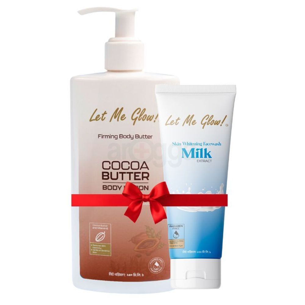 Buy 1 Let Me Glow Cocoa Butter Body Lotion 250ml Get 1 Skin Whitening Facewash Milk Extract 100ml Free  