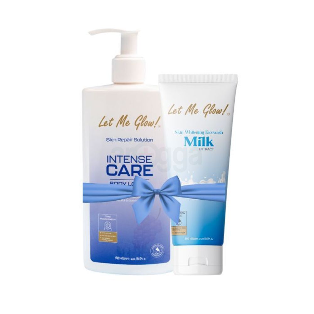 Buy 1 Let Me Glow! Intense Care Body Lotion 250ml & Get 1 Let Me Glow! Skin Whitening Milk Extract Face Wash 100ml Free  