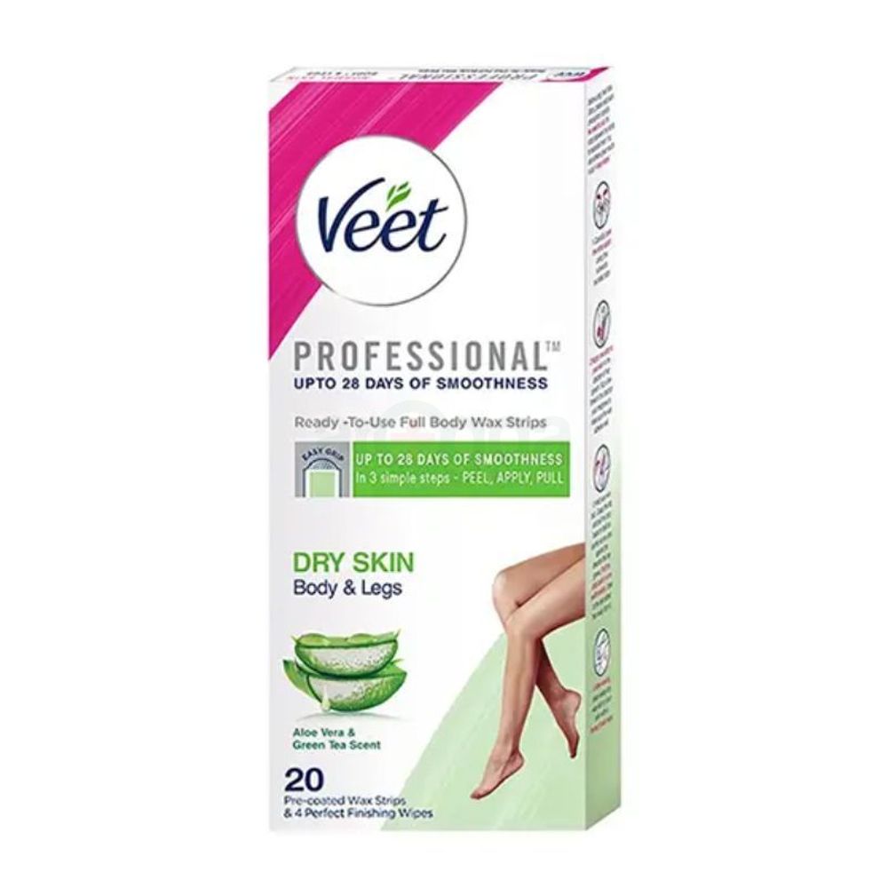Veet Professional Ready To Use Half Body Wax Strips For Dry Skin 20pcs  