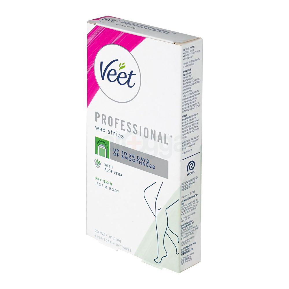 Veet Professional 20pcs Wax Strips with Aloevera for Dry Skin  