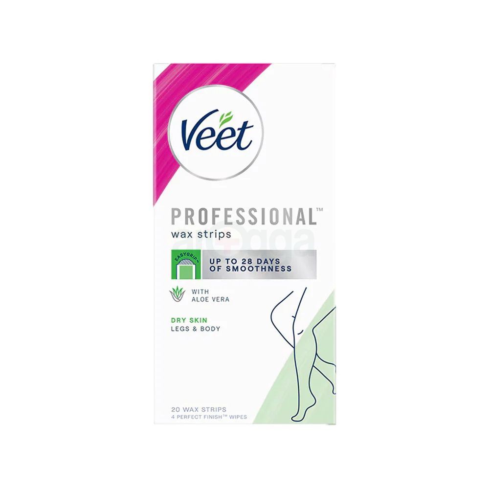 Veet Professional 20pcs Wax Strips with Aloevera for Dry Skin  