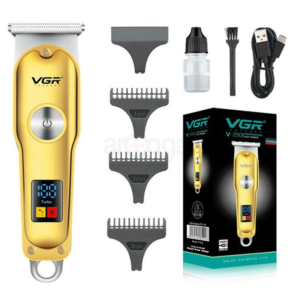 VGR V-290 Digital Display Professional Cordless Hair Clipper Trimmer for Men  