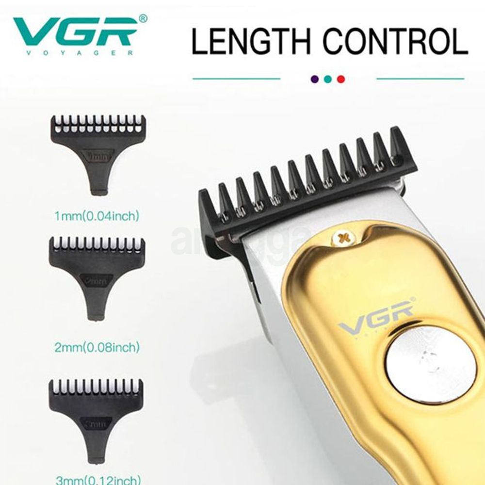 VGR V-290 Digital Display Professional Cordless Hair Clipper Trimmer for Men  