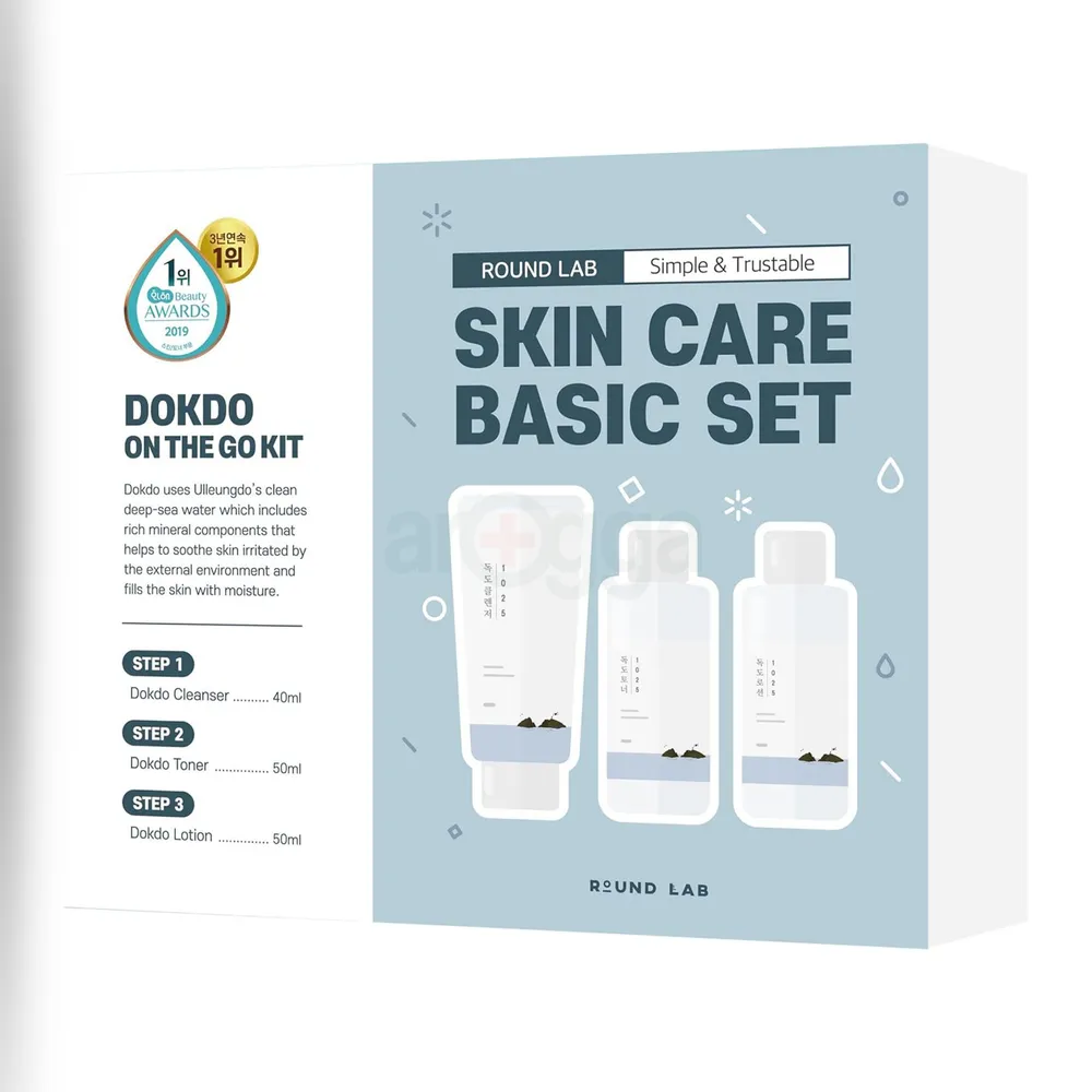 Round Lab 1025 Dokdo On The Go Kit - (CLeanser 40ml, Toner 50ml, Lotion 50ml)  