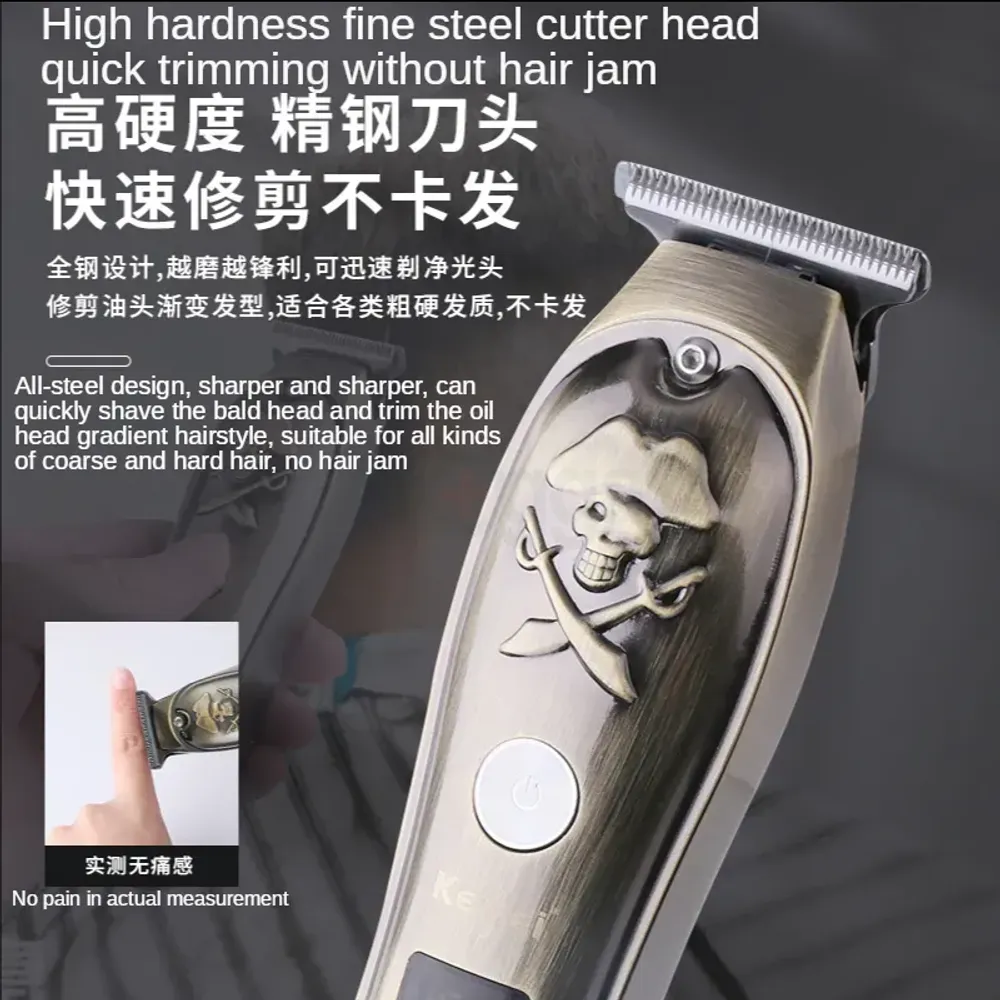 Kemei KM-2231 Full Metal Rechargeable Cordless Hair Trimmer For Men LCD display  