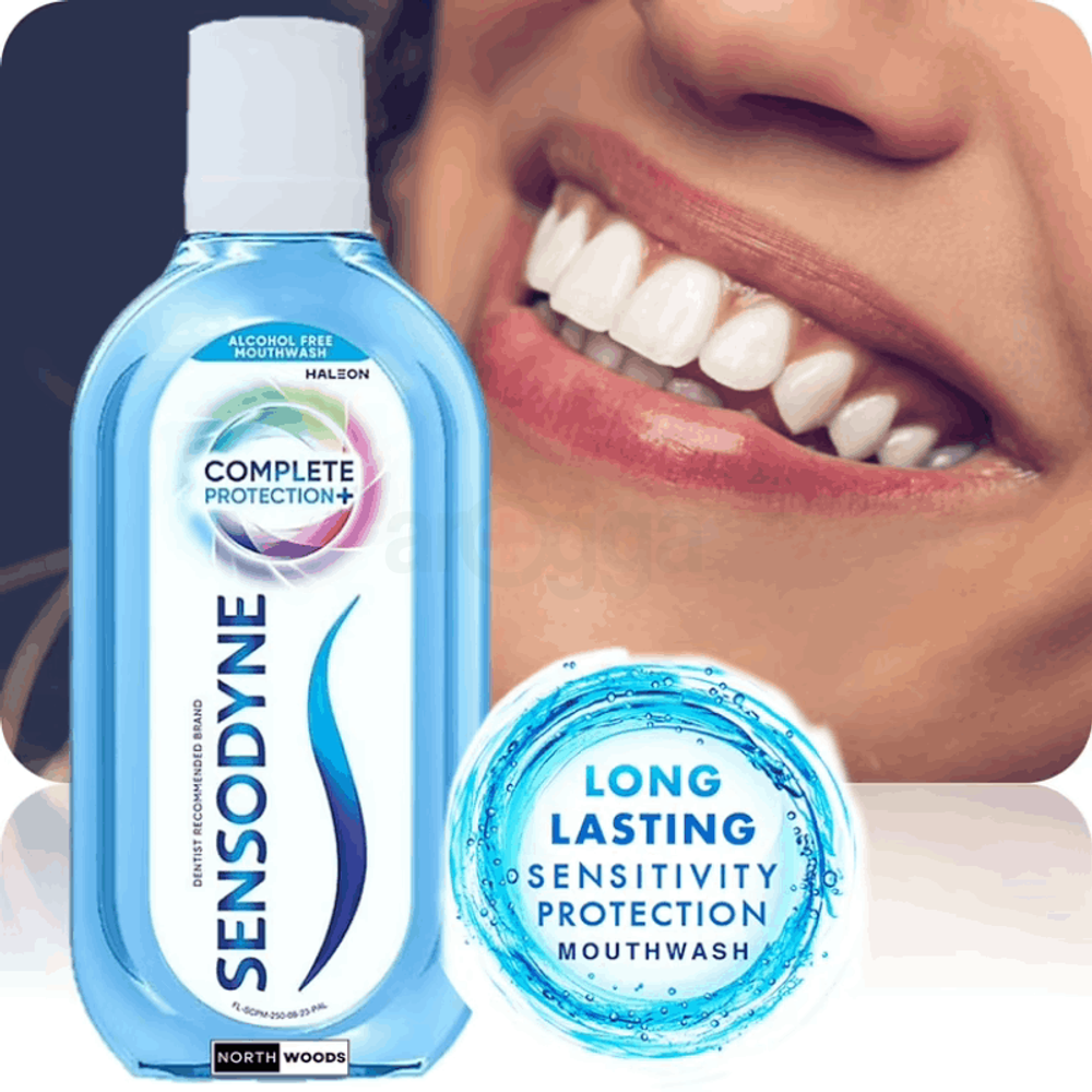 Sensodyne Mouthwash Complete Protection+, All in One Mouth Wash for Sensitivity Protection, Strong teeth and lasting freshness, Pack of 100ml  