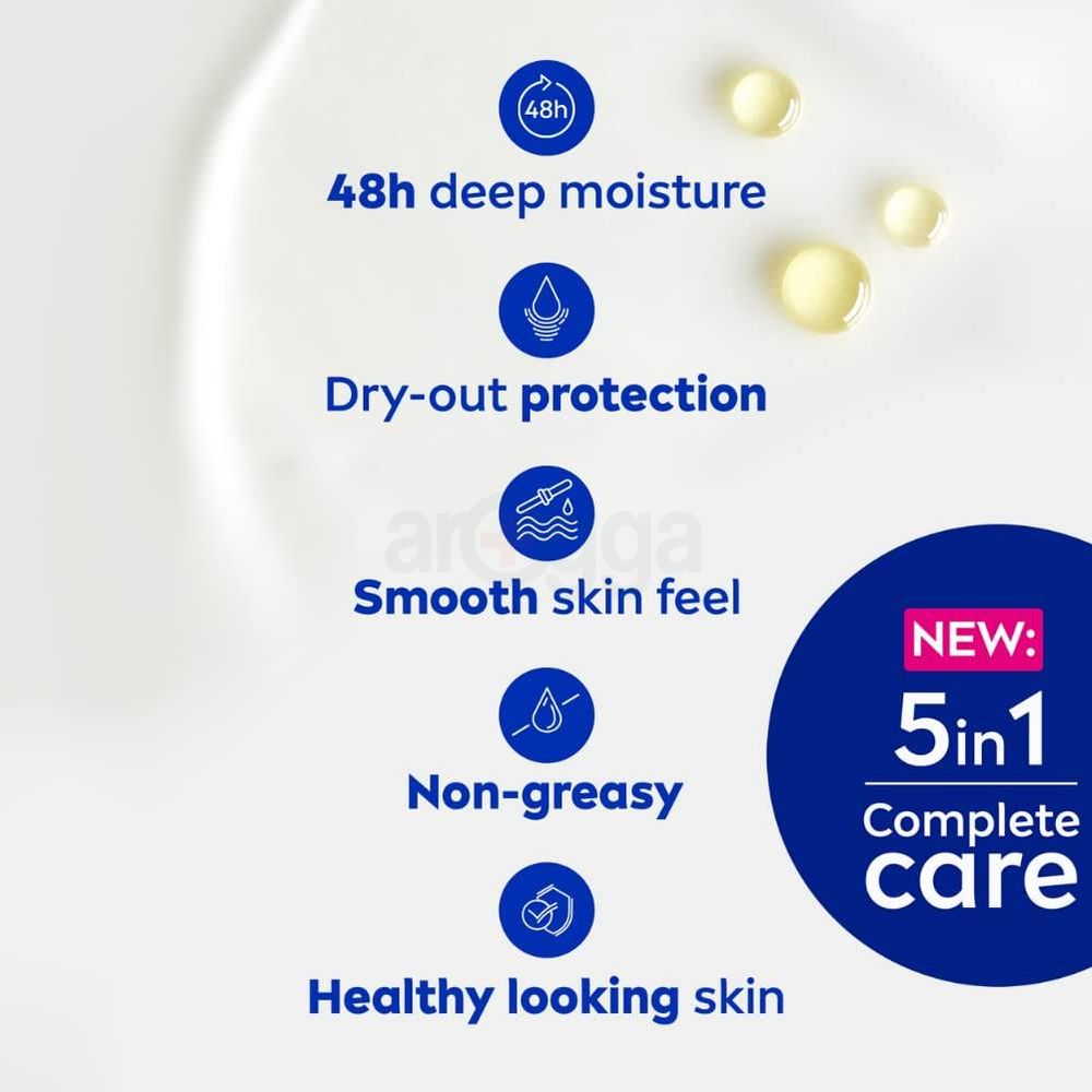 Nivea 48hr 5 in 1 Smooth Sensation Deep Moisture Serum Body Lotion with Shea Butter for Dry Skin  